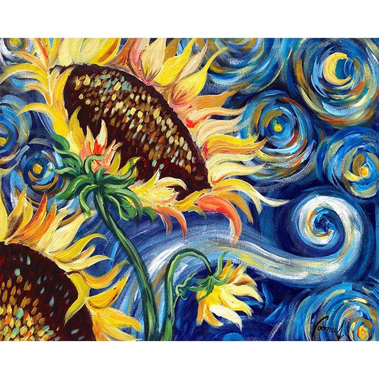 

5D Diamond Painting Sunflowers by Van Gogh - Full Drill Cross Stitch for Living Room Decor
