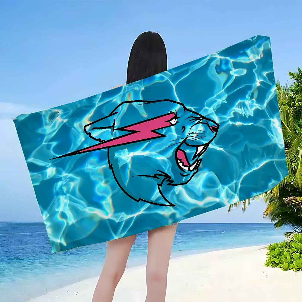 Popular Self Media Bloggers M-MrBeast Microfiber Printed Beach Towel Mountain Climbing Yoga Beach Running Absorbent Soft Towel