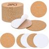 28PCS Self-Adhesive Cork for DIY Coasters (Thickness: 2MM), 3.74" Round Coasters for DIY Crafts, Drinks and Home Tabletop Decoration, with Strong