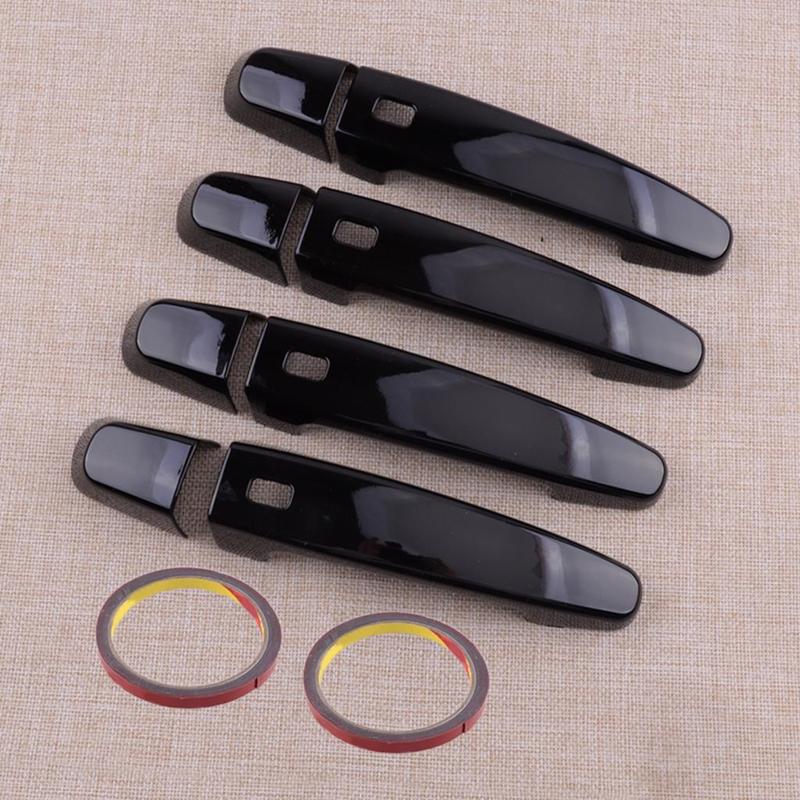 1 Set Glossy Black Side Door Handle Cover Trim Cap ABS Fit for Chevrolet Traverse Malibu Impala GMC Acadia   2018