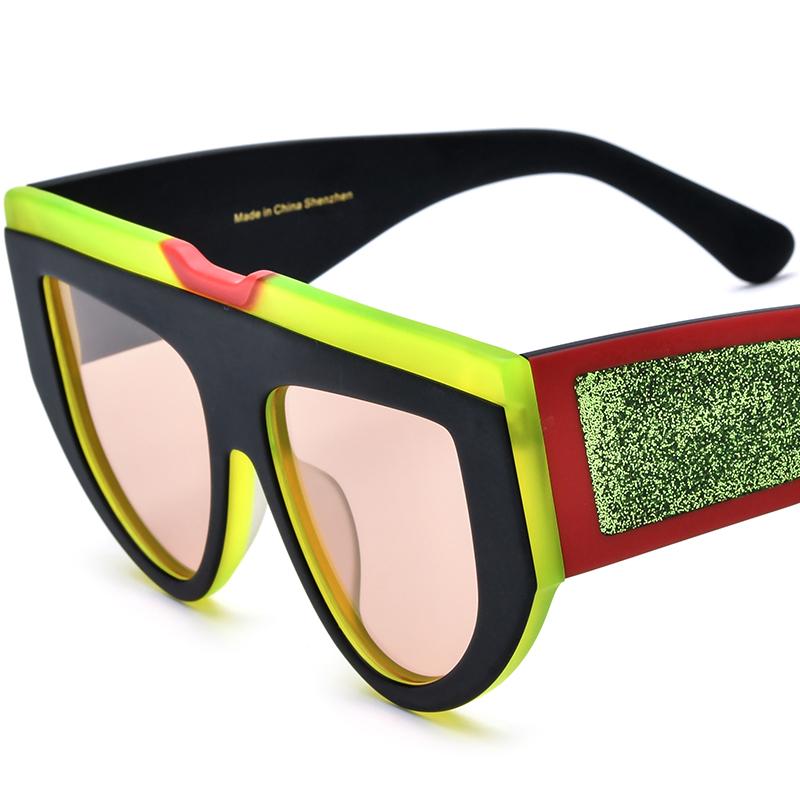Borregls Multicolor Acetate Polarized Sunglasses Women High-Quality Brand Designer Big Cat Eye Sun Glasses Men Shades 19367T Acetate