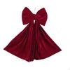 Christmas Red Big Bow Decor Velvet Large for Shower