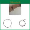 Geometrische Edelstahl-Kettenhalskette und Armband für Männer und Frauen