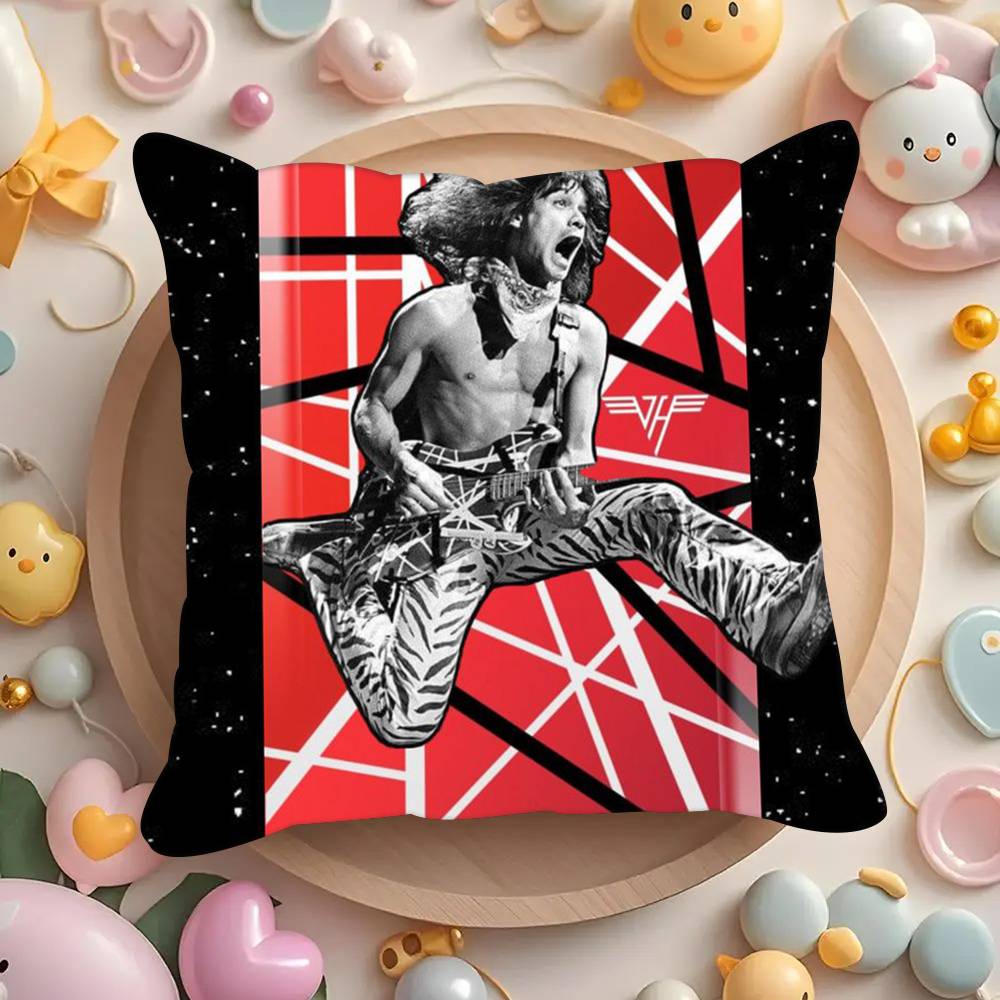 

Guitarist Eddie V-Van H-Halens Band hot Pillowcases cushion covers living room sofas home decor gifts 12x12Inch