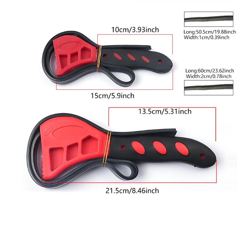 2pcs Rubber Strap Wrenches set Multipurpose Strap Wrench Oil Filter Removal Tool set for pipe Filters & Oil Removal