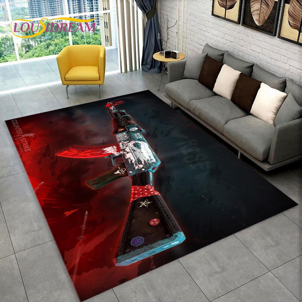 CS,USP,AK,M4,AWP,Rifle Pistol Cartridge Gun Area Rug,Carpet for Home Living Room Bedroom Sofa Doormat Decor,Non-slip Floor Mat
