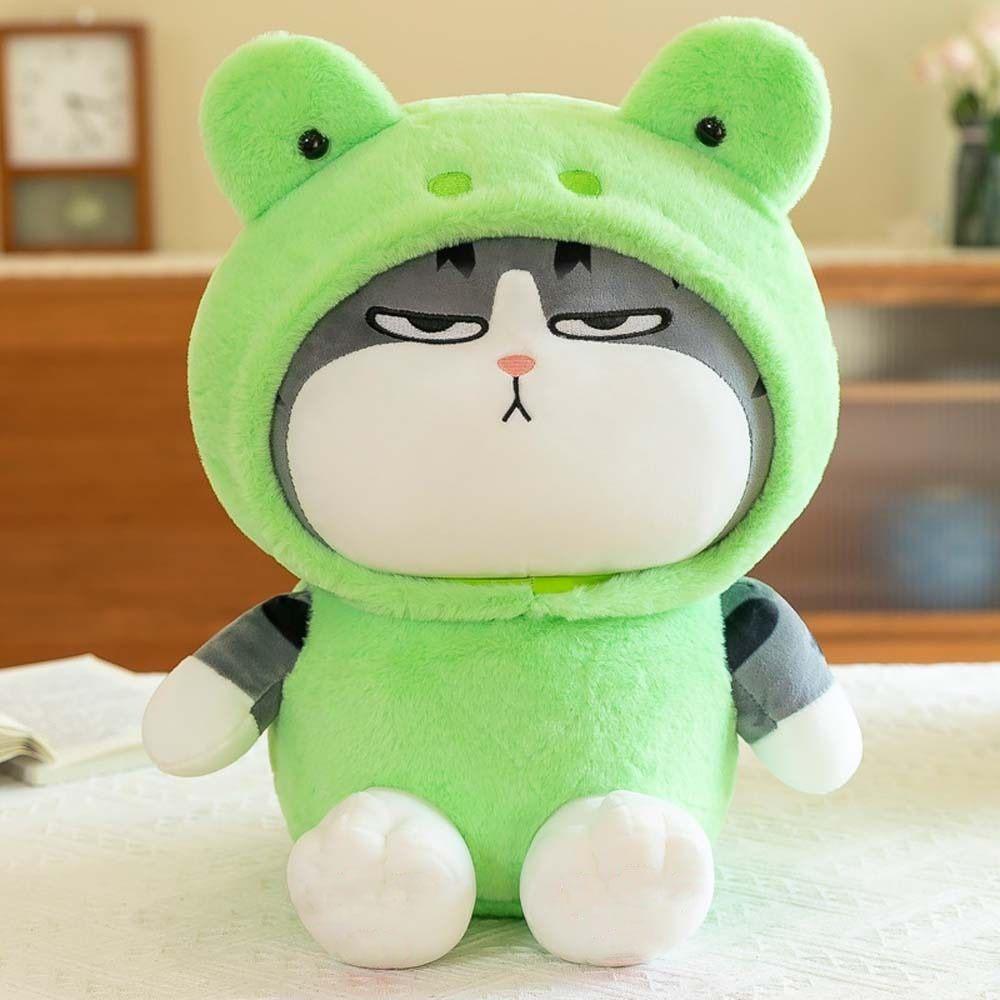 Cosplay Frog Sofa Decoration Stuffed Toys Cat Plush Toys Dressup Cat Plush Doll Plush Animal Toy