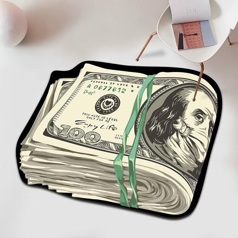 VIKAMA Trendige bedruckte US-Dollar-Schein Fußmatte - Einzigartiges Design, Personalisierbar, Rutschfest, Dekorativer Teppich für Zuhause