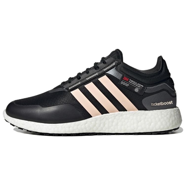 Adidas Rocket Boost Comfortable Fabric Leather Slip Resistant Durable Lightweight Low Top Casual Running Shoes Women sneaker Black Pink HQ7213