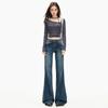 Retro blue jeans women's spring new hot girls are thin and do not stick to their legs loose mopping flared pants Yichun