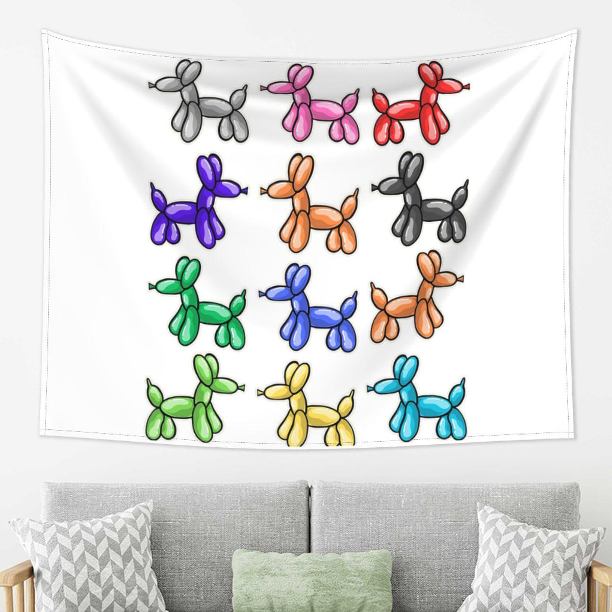 

Balloon Dogs Tapestry Decor Art Aesthetic Tapestries for Living Room Bedroom Home Wall Cloth Wall Hanging 74x94cm(29x37in)