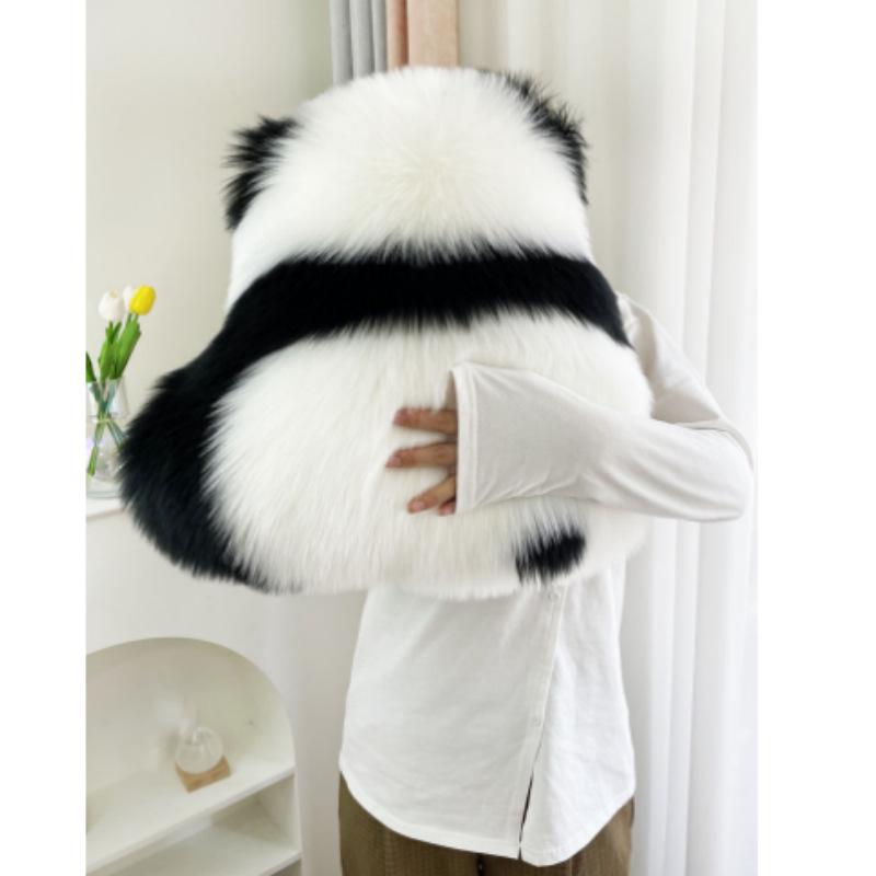 Plüsch-Panda-Rücken-Umarmungskissen - Niedliches Sofakissen, Nachttischkissen und Rückenlehnenkissen für das Wohnzimmer.