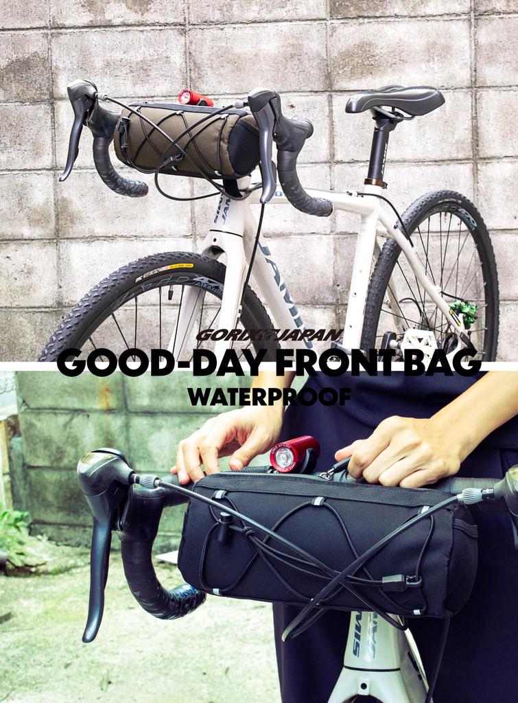 GORIX (GOOD-DAY) Front Bag for Road Bikes, Handlebars, and Frames. Stylish and Perfect for Commuting, City Riding, and Small Item Storage. (Olive)