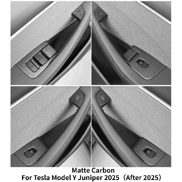 Window Lifter Switch Buttons for Tesla Model Y Juniper 2025+ Door Open Handle Lifting Panel Cover Sticker Interior Accessories