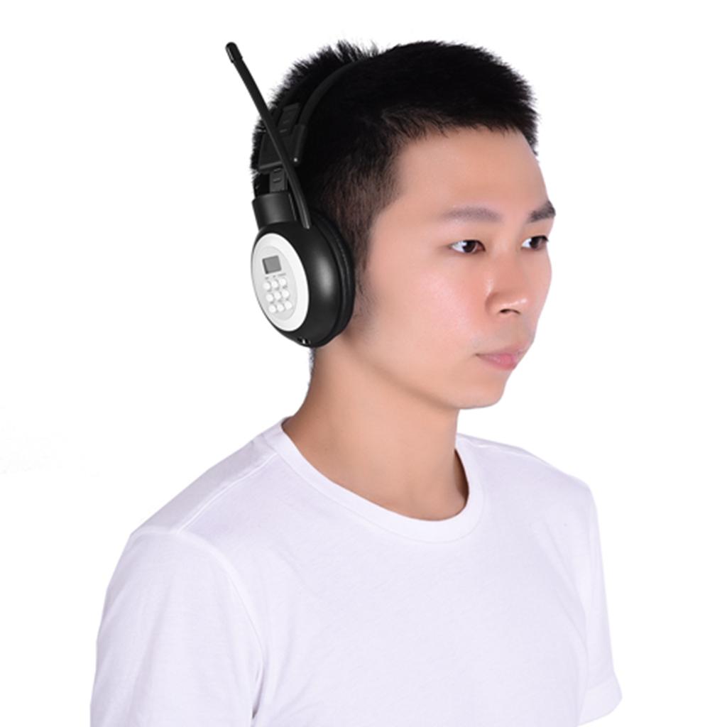 Over Ear Foldable Wireless  Wired Headphone Noise Cancelling HiFi Headset FM Radio with LCD