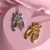 Princess Dance Shoes Necklace: Ballet Pendant In Gold-Plated Copper