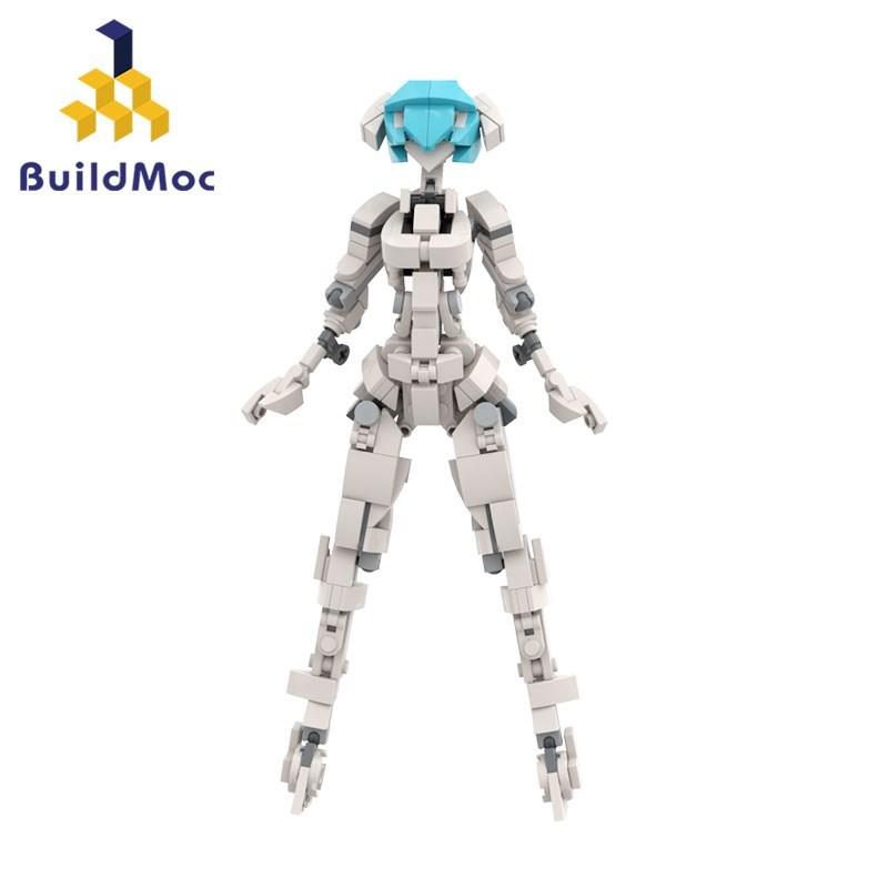 Buildmoc Creative Female Robot Mobile Suit Girl Mecha Armor Mech Model Building Blocks Bricks Toys for Children Kids Gifts