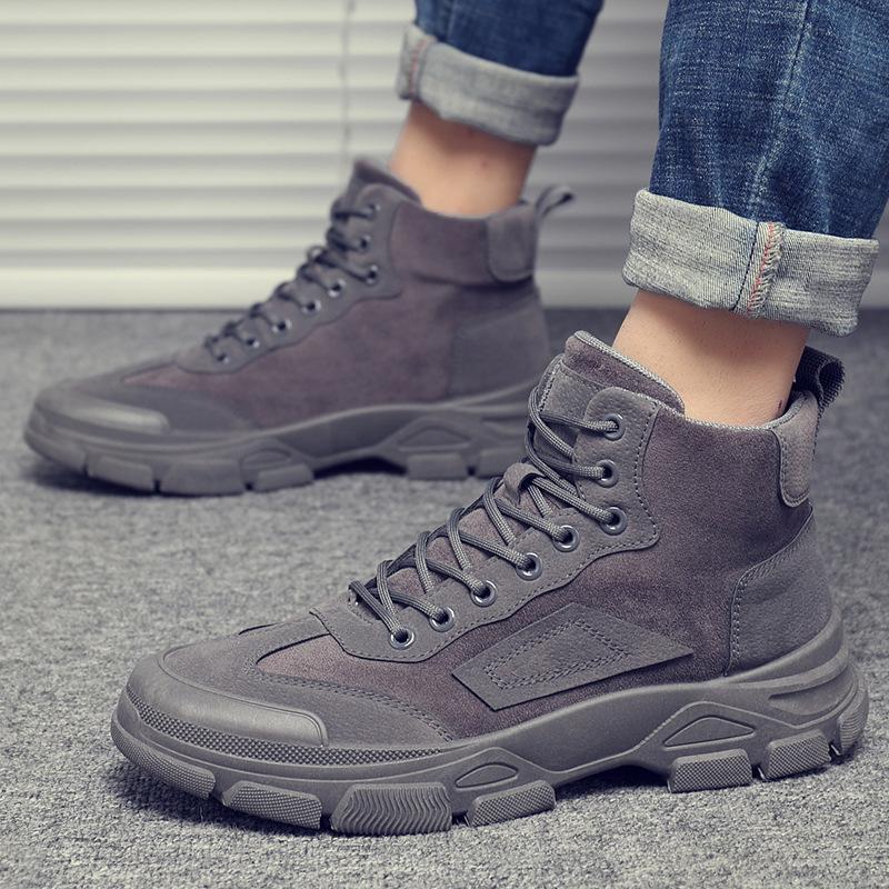 

2024 Winter Trend Men s Boots, Vintage Men s Boots, British High Top Fleece Martin Boots 44