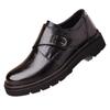 Autumn new casual leather shoes round head strap-free foot cover heightening business leather shoes