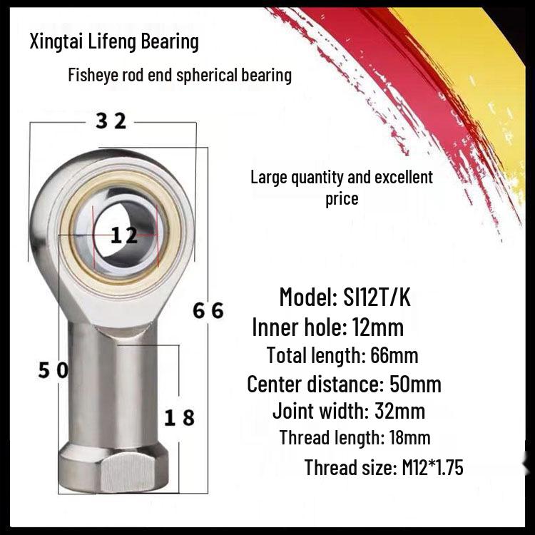 SA/SI/SAL/SIL Internal Thread Rod End Joint Bearing – Sizes 5, 6, 8, 10, 12 T/K External Thread