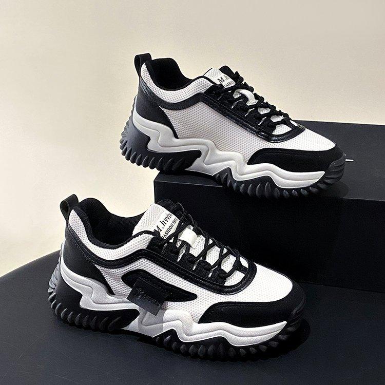 Platform dad shoes women's 2024 new retro spring and autumn women's shoes ins trendy student versatile height-increasing casual sports shoes
