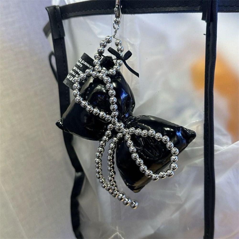 

Bag Accessories 3D Bowknot Keychain Sweet Bag Hanging Pendant Fashion Phone Lanyard Gifts чорний