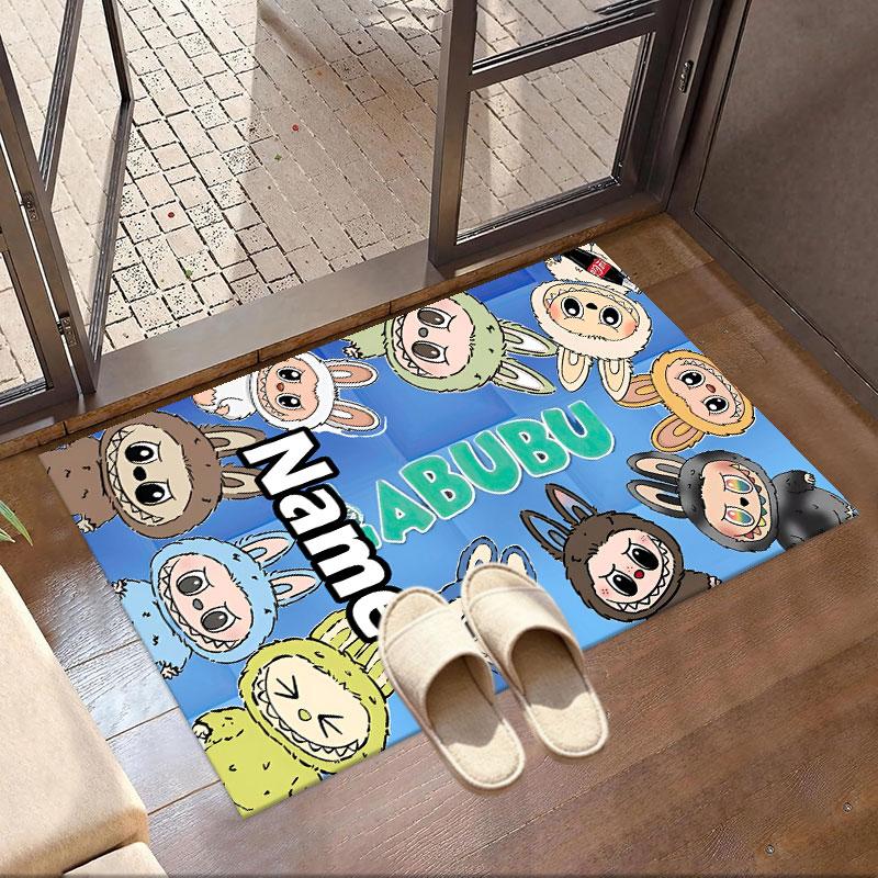 Custom Name Personalized Labubu Print Carpet, Versatile Home Decor Rug, for Playroom, Apartment, Balcony, Entryway, Hallway Gift