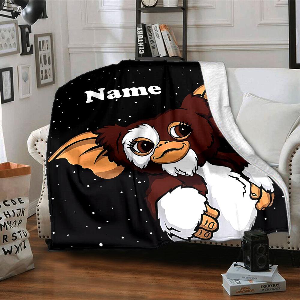 Custom Name Gremlins Theme Printed Blanket - Perfect for Couch, Bed, Travel & Outdoor Use | Machine Washable, Cozy & Durable.