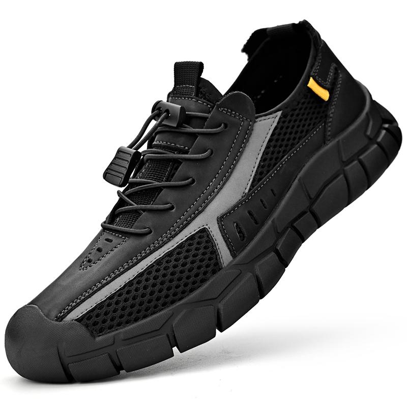 Fashion 2025 New Fashion Flats Summer Mesh Men Shoes Lightweight Sneakers Men Fashion Casual Walking Shoes Breathable Mens Hiking Shoes
