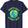 Earth Day Every Day Cute Planet Graphic Cotton Crew Neck Short Sleeve TShirt