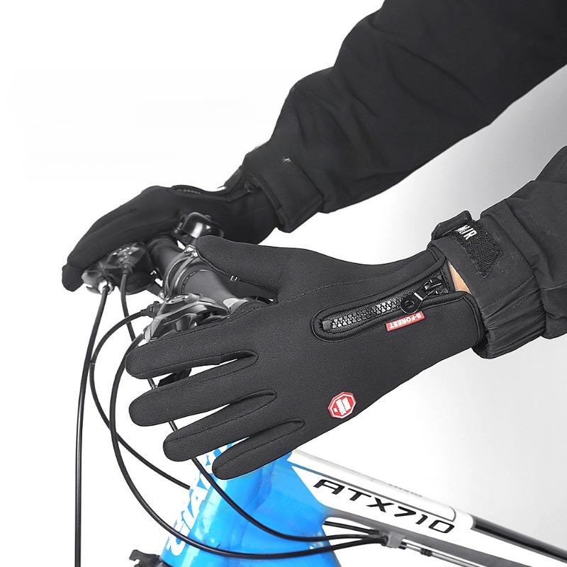 Outdoor autumn and winter sports men's and women's velvet touch screen windproof and cold warm ski riding gloves