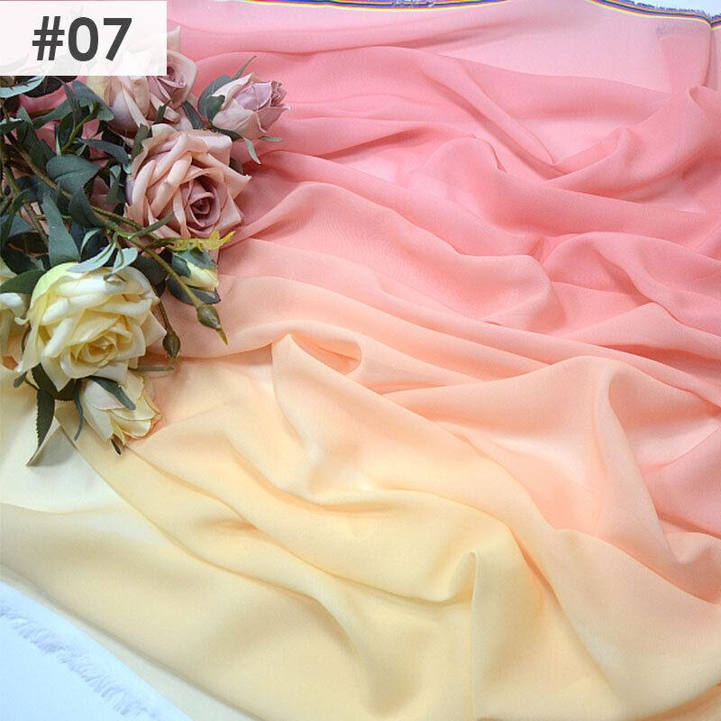 Gradient Color Rainbow Chiffon Fabric Scarf Sewing Craft DIY Ancient Style Hanfu Dress Stage Costume Decor Clothing Supplies