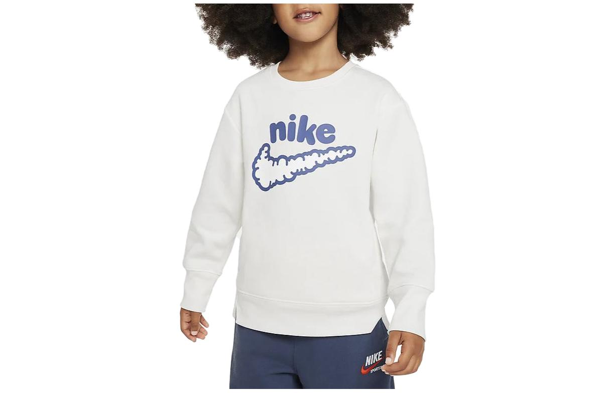 Nike Sweatshirt Letter Logo Print Crew Neck Casual Fleece Lined Sweatshirt DQ3860-133 7