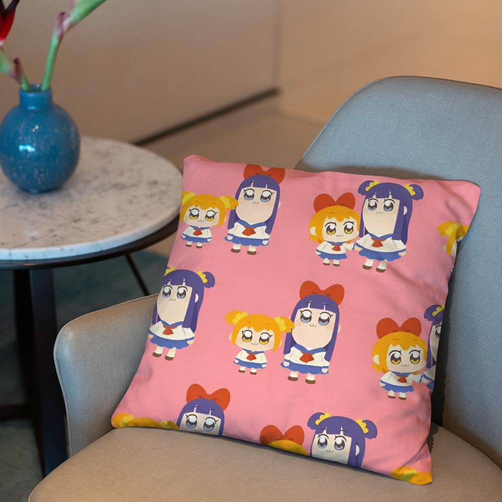 Cute Anime Pop Team Epic Cushion Cover 2-in-1 Reversible Plush Pillow Cover | Car/Sofa/Bed | Perfect Gift
