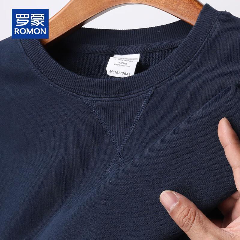 ROMON Men's Pure Cotton Classic Round Neck Sweatshirt