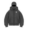 Unisex Double Hooded Fleece Sweatshirt Men Balaclava Hoodie Half Zip