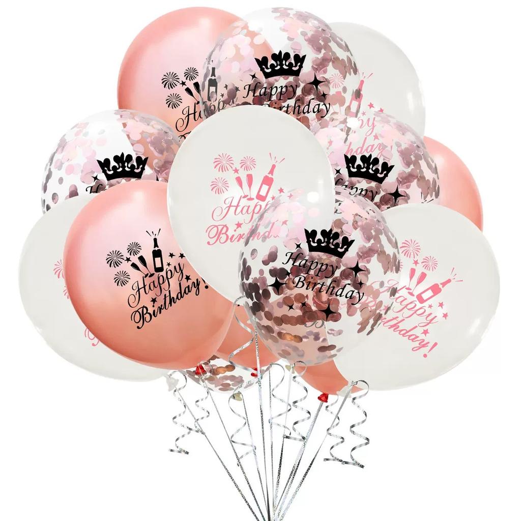 15pcs Birthday Inflatable Confetti Number Balloons 18 21 30 40 50 60 70 Year Party Decoration Adult Digit Helium Birthday Balons