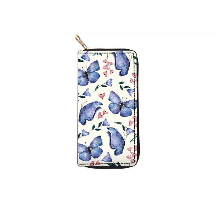Butterfly Long Zipper Wallet Wallet Wallet Clutch Bag Card Bag Small Quantity