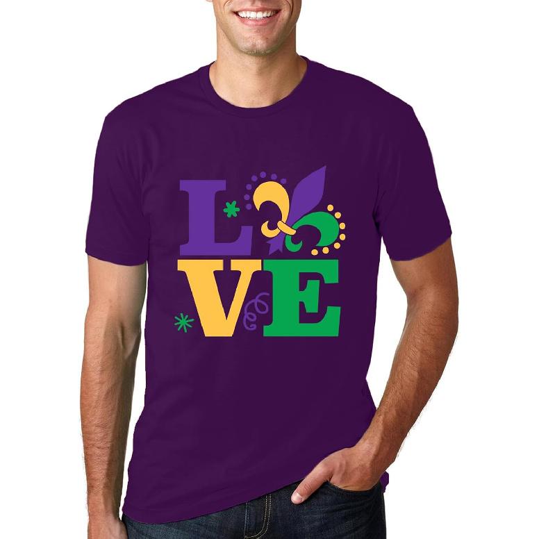 Mardi Gras Shirts for Men Funny Fat Tuesday Party T-Shirts New Orleans Carnival Outfits Fleur De Lis Tops