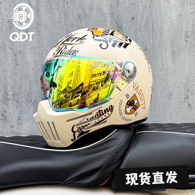 DOT ECE Certified Full Face Motorcycle Helmet Men Women Cruiser Bike ABS Shell With Bluetooth Slot Dual Lens