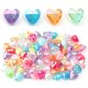 100pcs Heart Acrylic Beads Mixed Color Plated AB Loose Spacer Bead For Jewelry Making DIY Bracelet Necklace Keychain Accessories