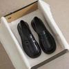 Retro British style small leather shoes women's 2024 autumn single shoes loafers one pedal Japanese soft-soled black jk shoes