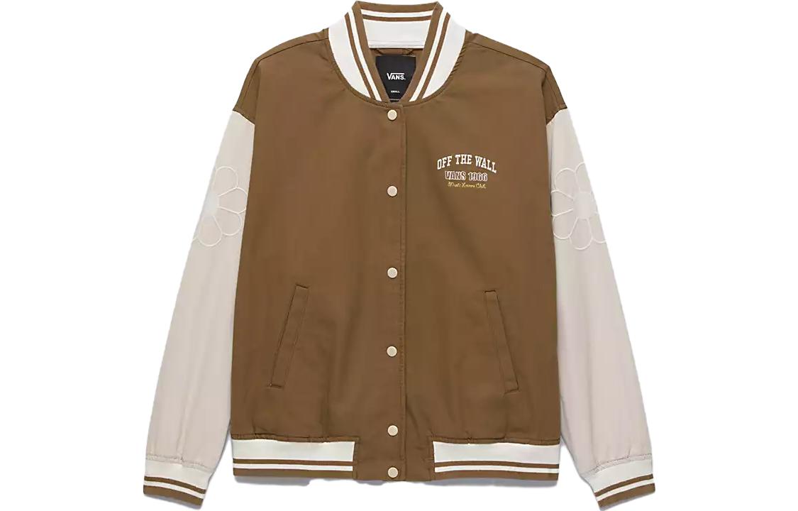 Vans Jackets Women s Brown Baseball Collar Moderate Pilot VN0007580E0 XL