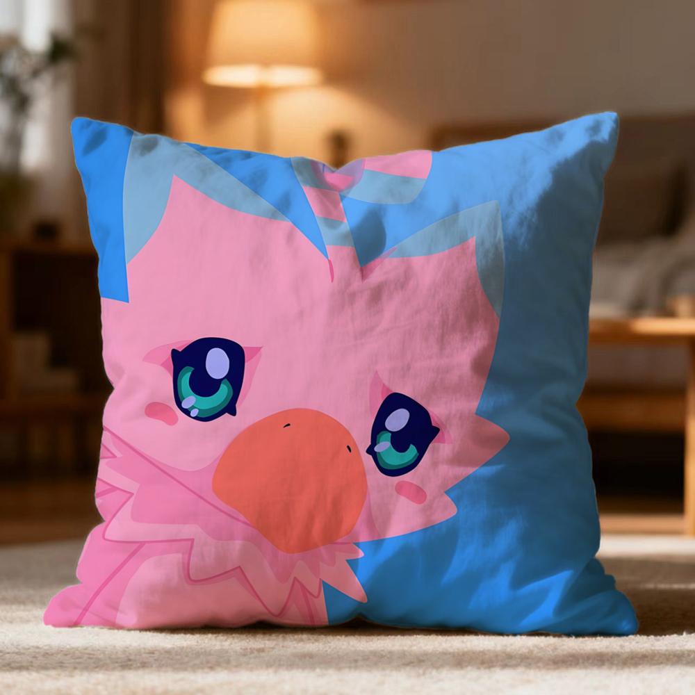 Hot DDigimones Cushion Cover Soft Washable Pillow Case Multi-Scene for Couch Bed Travel Office Use