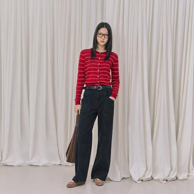 LAP Back Elastic Cut Slim Wide Pants Ar3Dp867