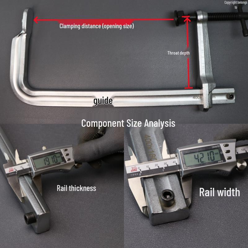Heavy-Duty Deep Reach Quick-Release F-Clamp for Woodworking (240/300)