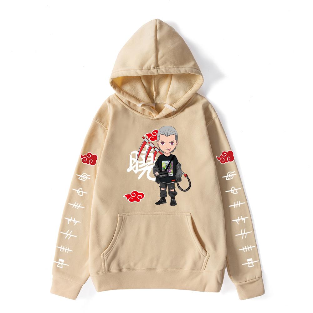 Autumn Winter Naruto Akatsuki Character Printed Hoodies Fashionable Casual Warm Sports Long Sleeved Men's and Women's Unisex Hooded Sweatshirts