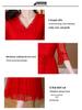 2023 Elegant V-Neck Red Chiffon Dress – Summer Style for Women, Age-Reducing, Fashionable and Suitable for Mothers