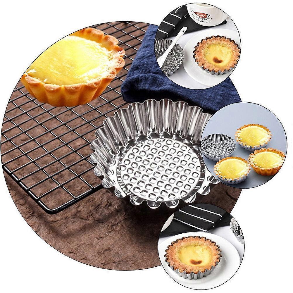 15pcs Stainless Steel Egg Mold Cups Muffin Cupcake Mould Reusable Muffin Cup Pie Molds for Home Party Bakery