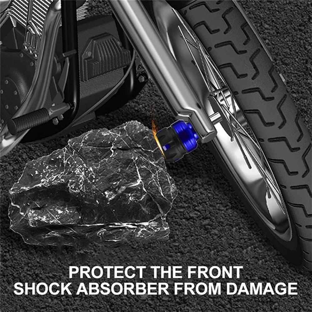 2 Stück Universeller Motorrad Vorderradaufhängungsschutzbecher Aluminium Anti-Kollisions-Vorderradgabel Radsturzschutz Moto Teile